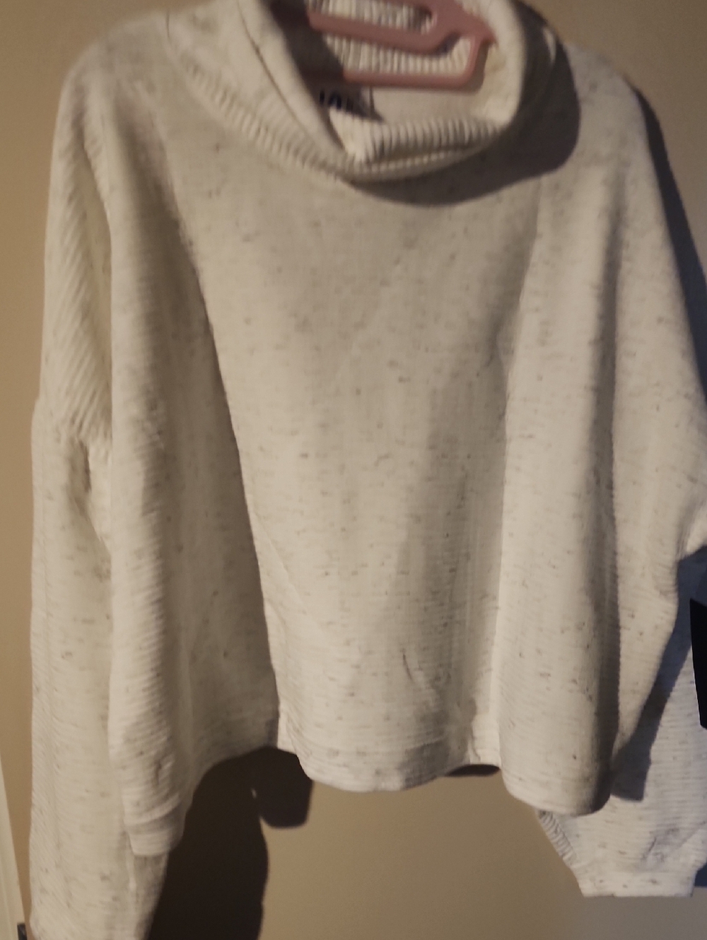 90 Degree By Reflex Cream Speckled Cowl Neck Sweater